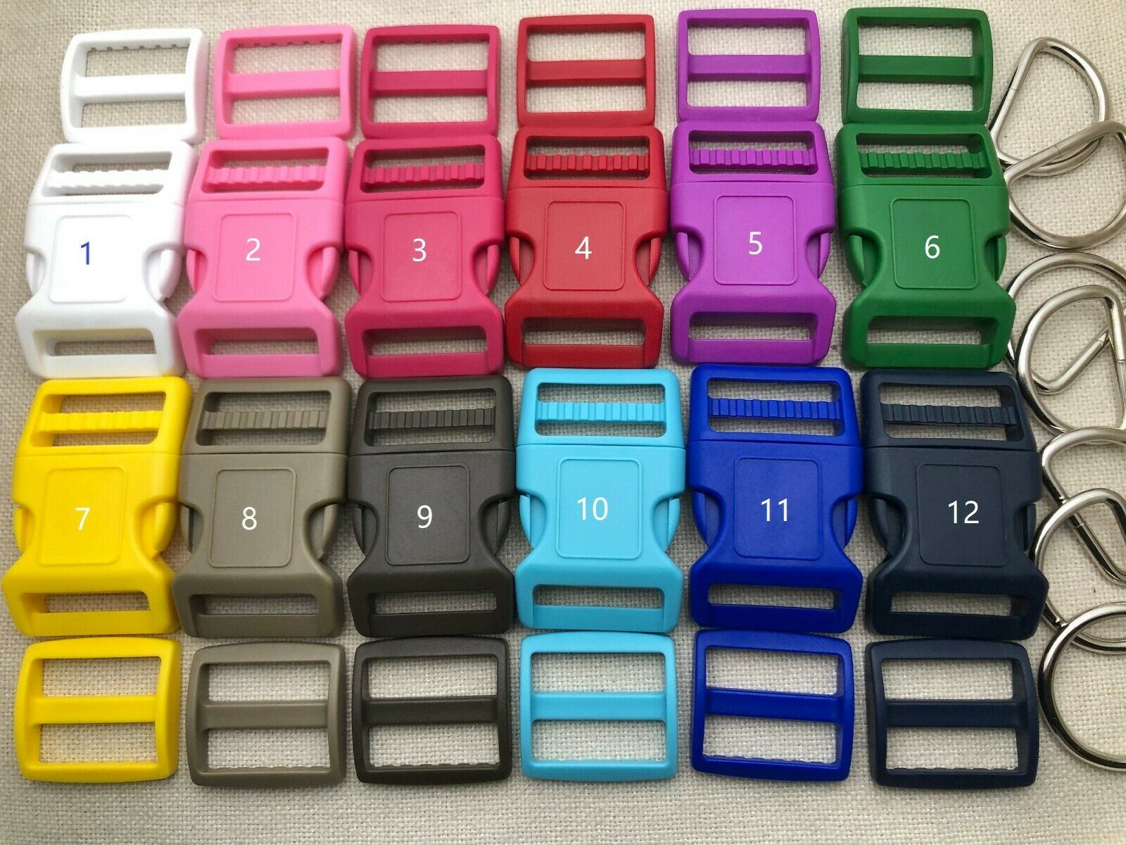 5 Sets, 1.5'' (38mm) Dog Collar Hardware Color Buckle Kits